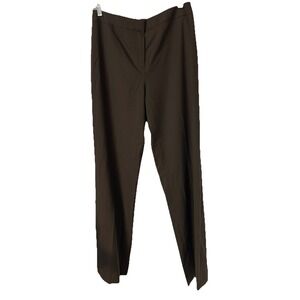 Lafayette 148 Brown Wool Blend Straight Wide Leg Slack Work Pants Size 6 Preppy